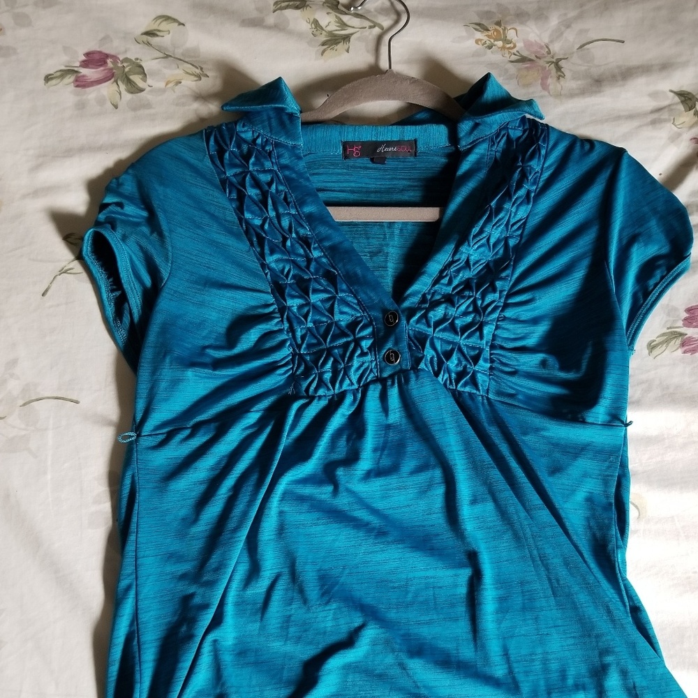 Blue Stretchy Blouse